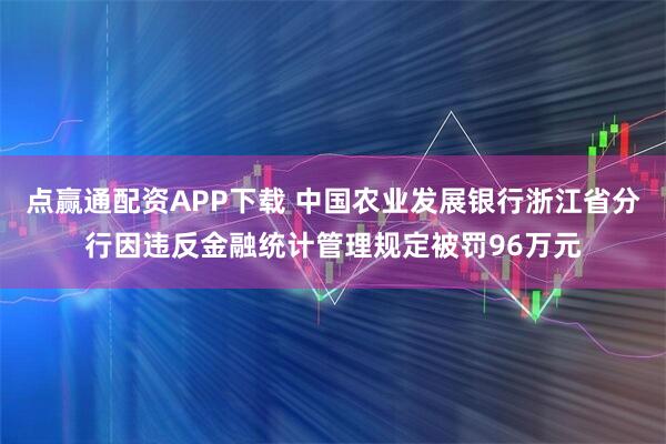 点赢通配资APP下载 中国农业发展银行浙江省分行因违反金融统计管理规定被罚96万元